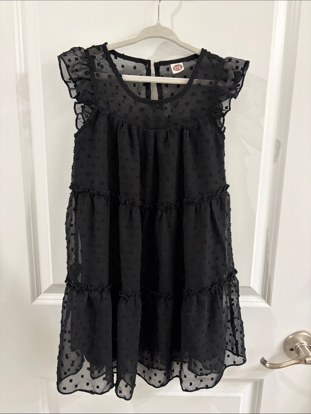 Amazon Black Tiered Swiss Dot Girls' Formal Dress